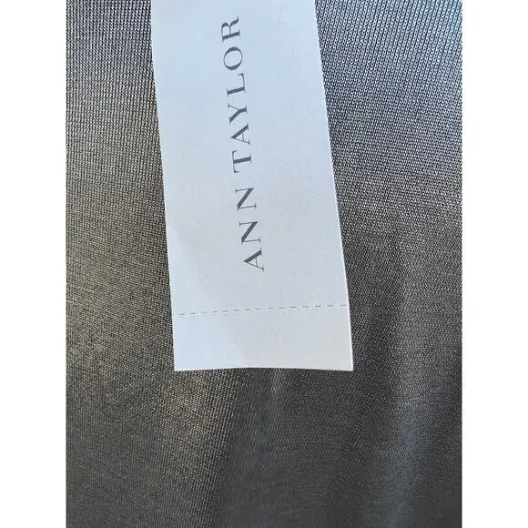 Ann Taylor women silver top business party work to wear size XL A000188 - Picture 5 of 7